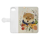 Y4C-Designの柴犬 Book-Style Smartphone Case:Opened (outside)