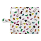 SHOP CMYKのLucky Rabbits 〈iPhone全機種対応〉 Book-Style Smartphone Case:Opened (outside)