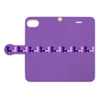 はらぺこCafeの勾玉うさぎさん/紫 Book-Style Smartphone Case:Opened (outside)