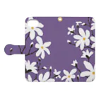 123izmの辛夷（こぶし）の花 Book-Style Smartphone Case:Opened (outside)