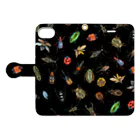 SANKAKU DESIGN STOREのハッピー！水彩昆虫セット！ A/B Book-Style Smartphone Case:Opened (outside)