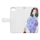 muiko'sのハイビスカスと浴衣 Book-Style Smartphone Case:Opened (outside)