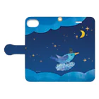 nino-artworkのソラ Sola　月と星と一緒に　〜夜空ver.〜 Book-Style Smartphone Case:Opened (outside)