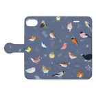 piro piro piccoloのトリミノススメA/W　blue gray Book-Style Smartphone Case:Opened (outside)