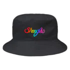 週刊少年ライジングサンズのShoogle(シューグル・週グル・週刊少年グルメ)ロゴ レインボー Bucket Hat