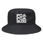 mf@PomPomBlogのPom City Four Logo（white） Bucket Hat