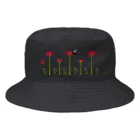 山わらふのバケットハット　彼岸花と黒揚羽蝶と野紺菊 Bucket Hat