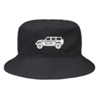 QUQU_WORKSのノーラングラーノーライフ ジープ ホワイト Bucket Hat