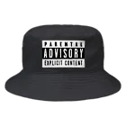 DRIPPEDのPARENTAL ADVISORY 白黒 反転色ロゴTシャツ Bucket Hat
