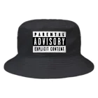 DRIPPEDのPARENTAL ADVISORY 白黒 反転色ロゴTシャツ バケットハット