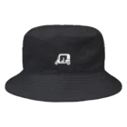 三人家族の三輪バイクのAPビックイラスト（白） Bucket Hat