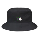 Rainbow in the skyのことりのしろぴー(ブルーベリー) Bucket Hat