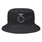 DRIPPEDのBENZENE RING-ベンゼン環の構造式-白ロゴ Bucket Hat