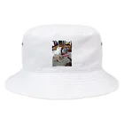 ねこの森でお散歩のお座りポテチちゃん達の談笑 Bucket Hat