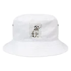 【CPPAS】Custom Pet Portrait Art Studioの マルチーズドッグ - レンガブロック背景 Bucket Hat