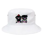 M_pugのくろぱぐ❤️ふたご Bucket Hat