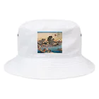 寿めでたや(ukiyoe)の歌川広重_東海道五拾三次之内　川崎 六郷渡舟 Bucket Hat