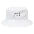 筆でほっこりグッズの筆絵ナイフとフォークとスプーン Bucket Hat