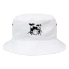 ロジローのドラム(ネコ)黒 Bucket Hat