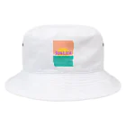 jeans-sneaker-shirtのサーファーショップにありそうなTシャツ前面 Bucket Hat