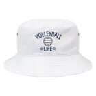 sports_tower スポーツタワーのバレーボール(volleyball)アイテム・デザイン・チームTシャツ・クラブTシャツ・排球・はいきゅう・得点・ボール・選手・ポジション・部活・スポーツ・シンプル・かっこいい・かわいい・チームワーク Bucket Hat