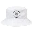 ハチワレデザインのNO 990 NO LIFE(BK) Bucket Hat