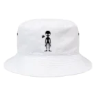 kimchinのグレイタイプの宇宙人のシルエット Bucket Hat