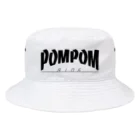 mf@PomPomBlogのThrasher Pom Pom Blog Logo（black） Bucket Hat