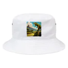 和彩-Wairoriのアニメ調　ティラノサウルス Bucket Hat