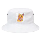 ネコフスキの鮮やかな凛々しい猫さんのイラストグッズ Bucket Hat