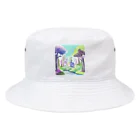 dxwtcrs94zの森のイラストグッズ Bucket Hat