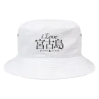 地名・観光地おしゃれグッズ製作所のiLOVE宮古島（タイポグラフィBLACK） Bucket Hat