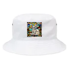 Ren05の猫のイラストグッズ【ステンドグラス風】 Bucket Hat