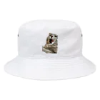 グレージュ猫ロッタン🐈‍⬛のあくびロッタン Bucket Hat