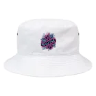 N SAUNA LOGOのネオン風花柄サウナロゴ11　花柄ver.4 Bucket Hat