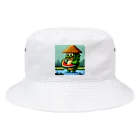 フリーダムのスイカを食べる亀　ピクセルアート Bucket Hat