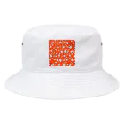 屋台 CLINICの北欧風フラワー（赤） Bucket Hat