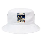 宇宙開発デザイン科の浮世絵『着陸』 Bucket Hat