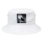 しるえっとの月に遠吠えする狼 Bucket Hat