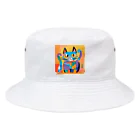 IKA_0120のカラフルな猫 Bucket Hat