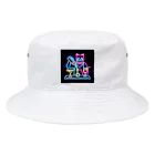 minishokoのネオンライトの猫バーテンダー Bucket Hat