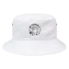 ぱぱゆーショップのぱぱゆーモノトーンキャラ_gray Bucket Hat