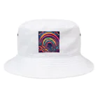 茉莉花のサイケデリックな世界の虹 Bucket Hat