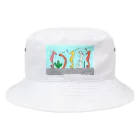 森図鑑の[森図鑑] 仲間に入れて（背景水色） Bucket Hat