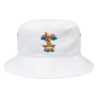 sloth_giraffeのスケートボードするワンコ Bucket Hat