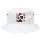 ほっこり絵音舎の弦楽器好きのチョコちゃん Bucket Hat