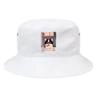 かわいい女の子とシュールな絵の子猫なしばちゃん Bucket Hat