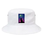 幸運のしっぽの黒猫と不思議な夜 Bucket Hat