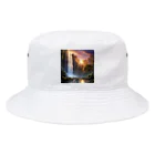 vectoの夕日と滝 Bucket Hat
