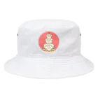 チキン南蛮のオリジナルグッズ売り場のお正月鏡餅白シュナちゃん Bucket Hat